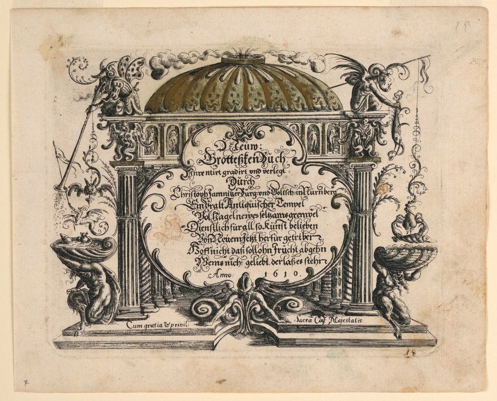 Print, Title page of Neuw Grotteschenbuch (suite 1), 1610