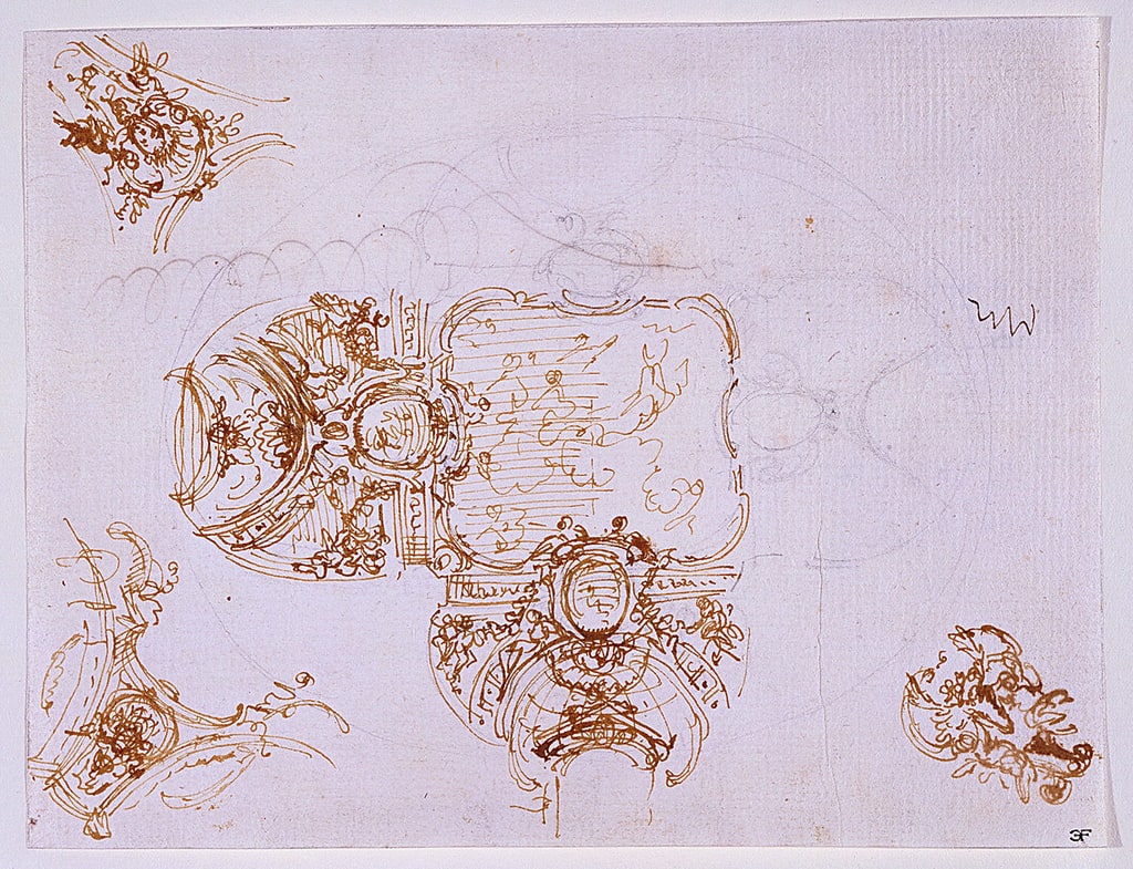 Drawing, Ceiling Design for the Salone di Stupinigi (Main Hall of the Hunting Lodge), ca. 1730