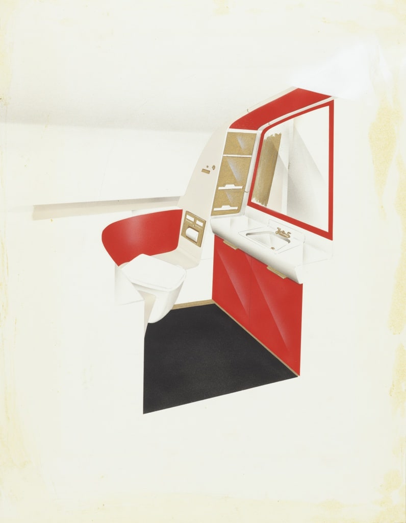 Drawing, Design for a CONVAIR 880 Airplane Lavatory, 1957
