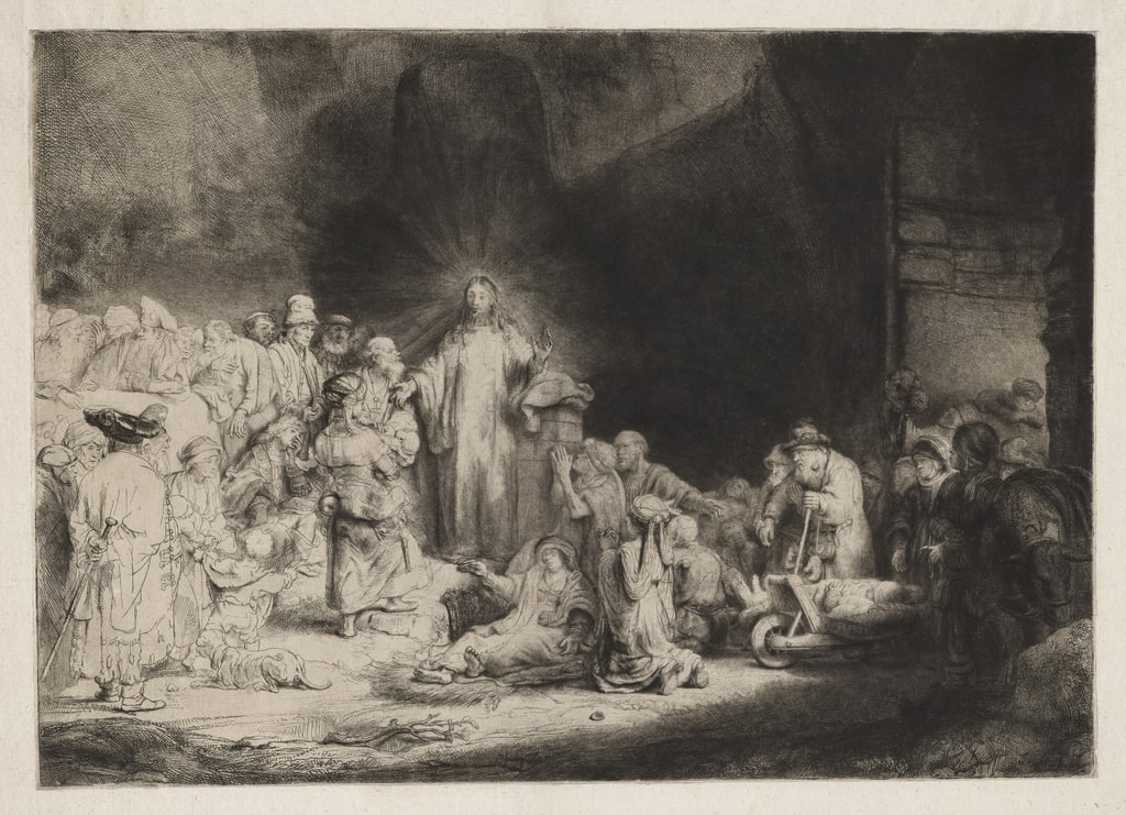 Print, Christ Preaching (The Hundred Guilder Print), ca. 1649