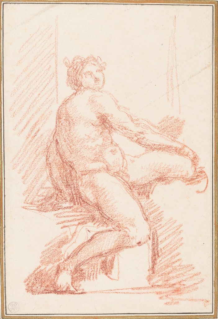 Drawing, Ignudo from Sistine Chapel ceiling, ca. 1759–70