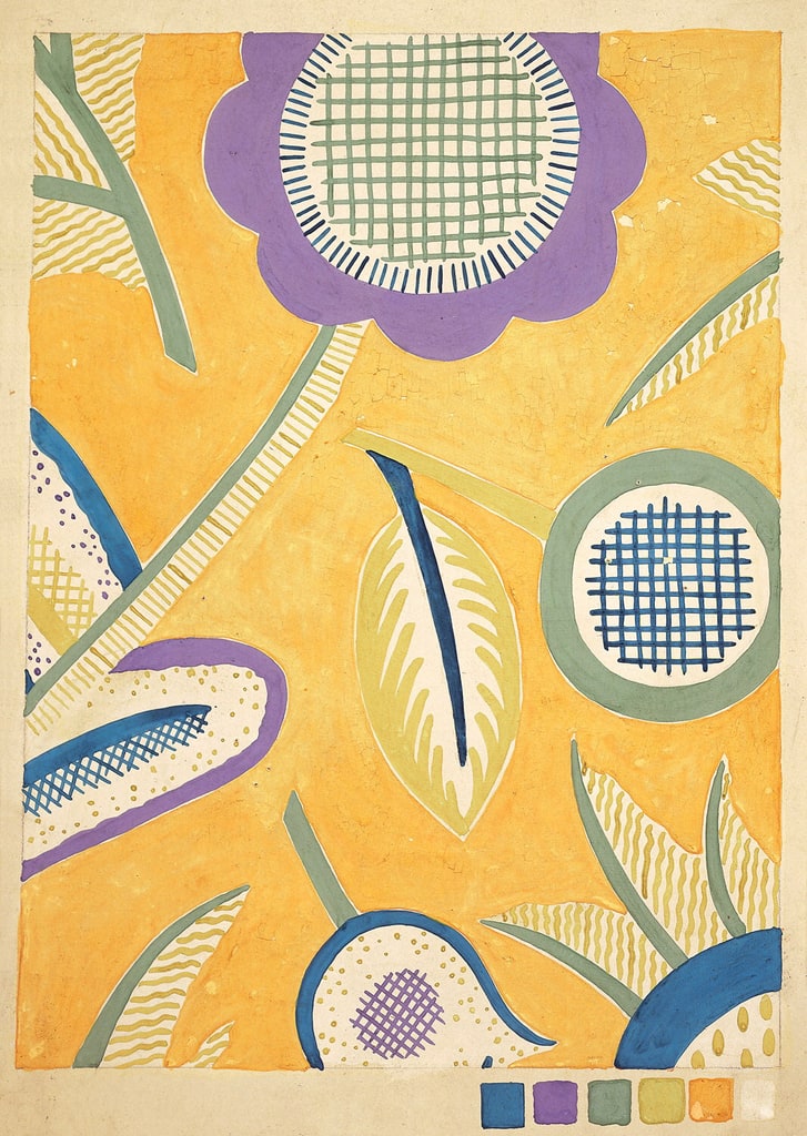 Drawing, Textile Design: Stylized Flowers, 1931