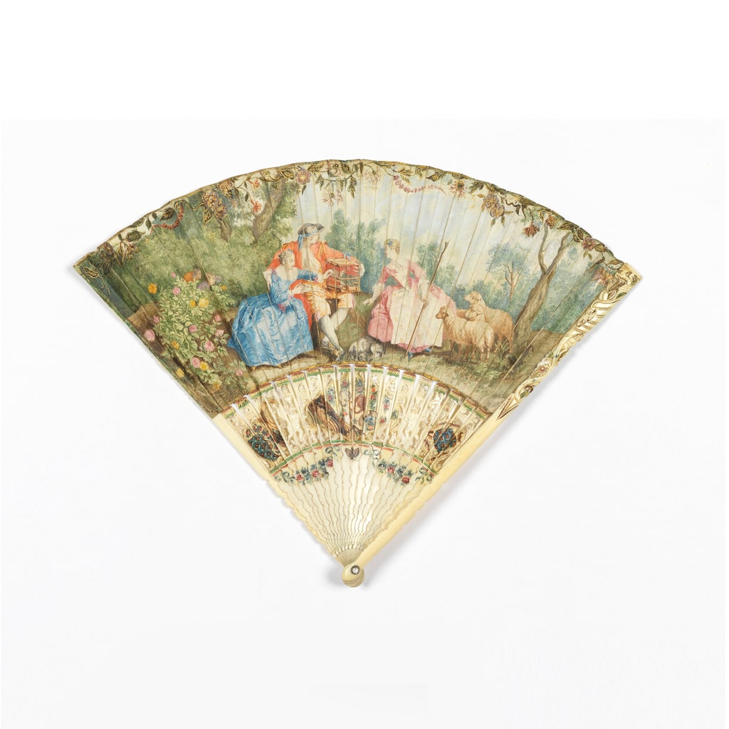 Pleated Fan And Case (France), ca. 1740