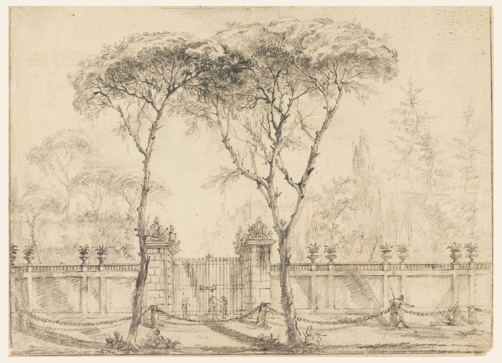 Drawing, At the gate of a villa, 1770–86