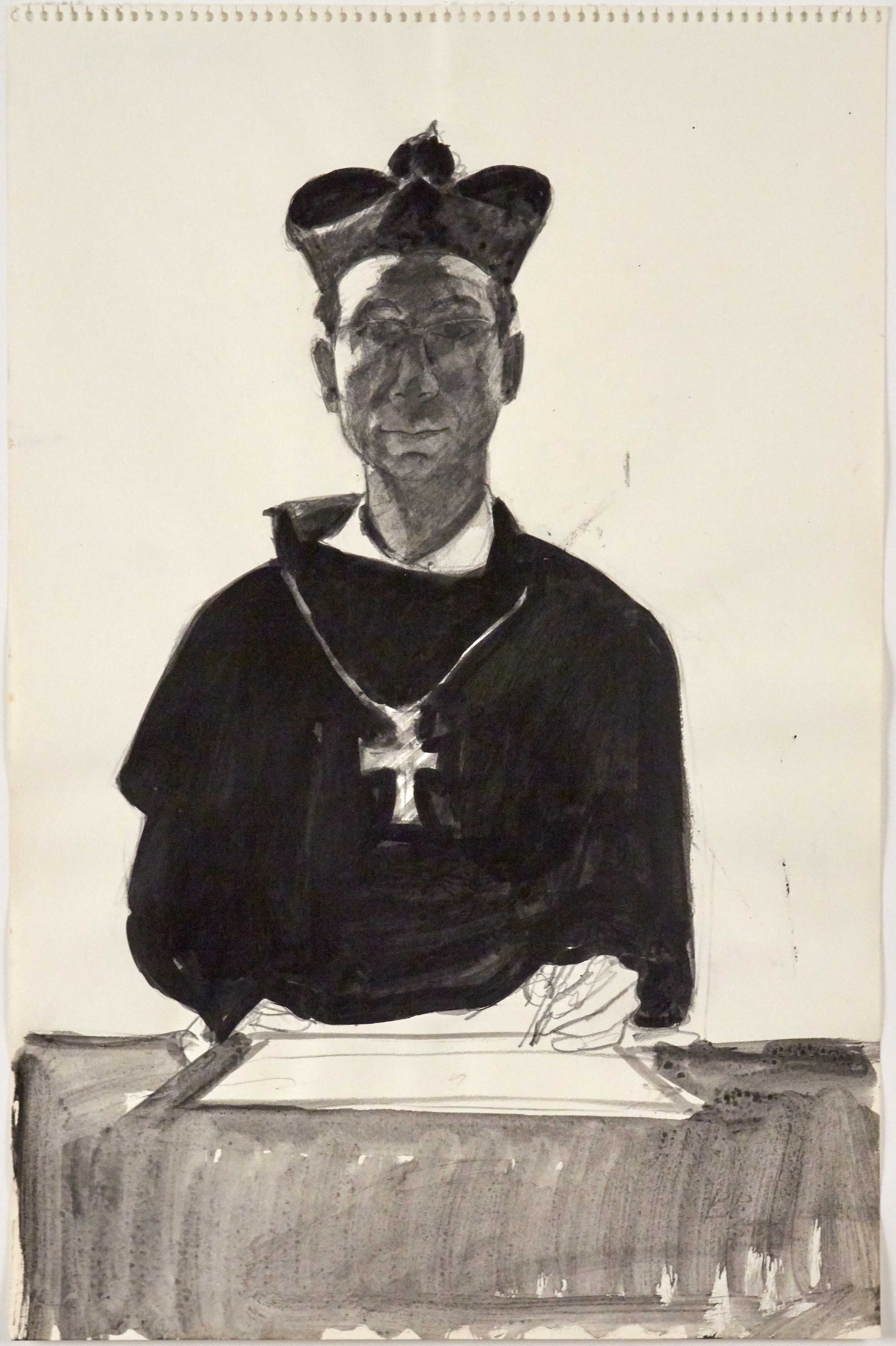 Sketch for Self Portrait as a Cardinal