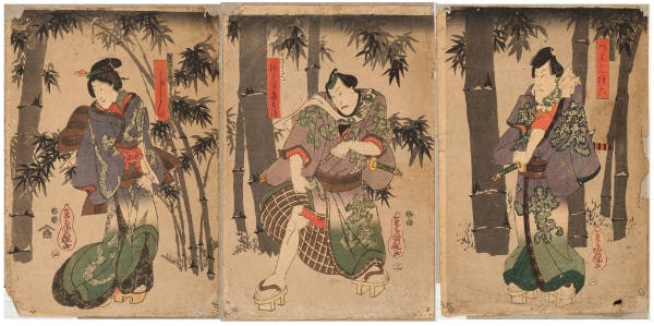 Actors as Tsukuchi Gonroku, Kashiku, Asahi Tobei