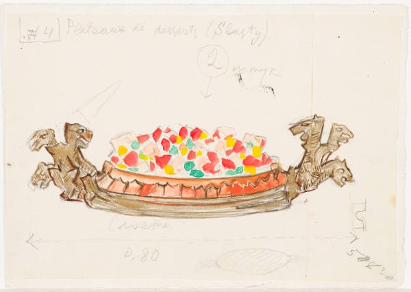 Design for Dessert Plate for the Ballet "Bogatyri"