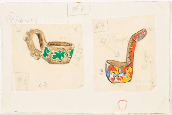 Design for Two Bowls for the Ballet Bogatyri