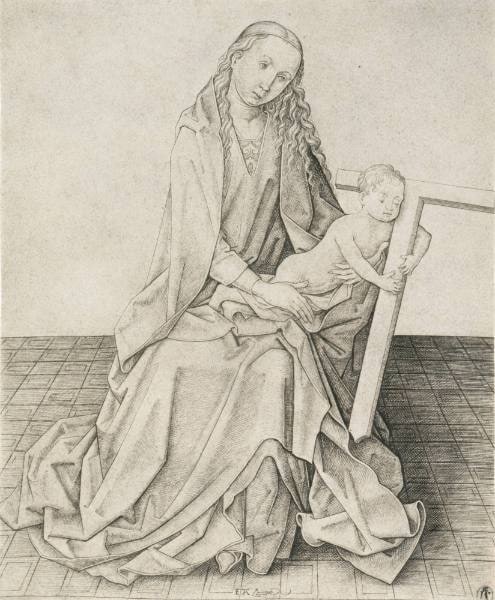 The Madonna Seated, the Christ Child Holding a Cross