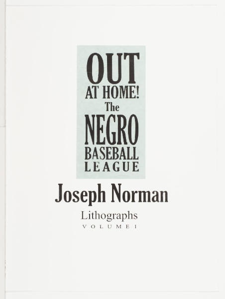Out at Home! The Negro Baseball League