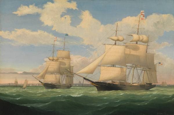 The Ships "Winged Arrow" and "Southern Cross" in Boston Harbor