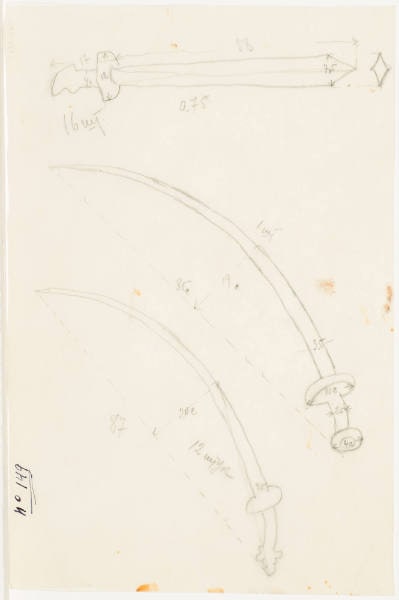Studies for a Sword and Two Sabers for the Ballet Bogatyri