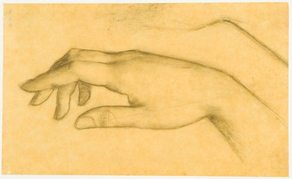 Study of Right Hand for "Woman in White (Femme en Blanc)