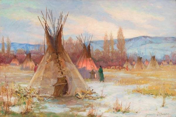 Teepees at Dusk
