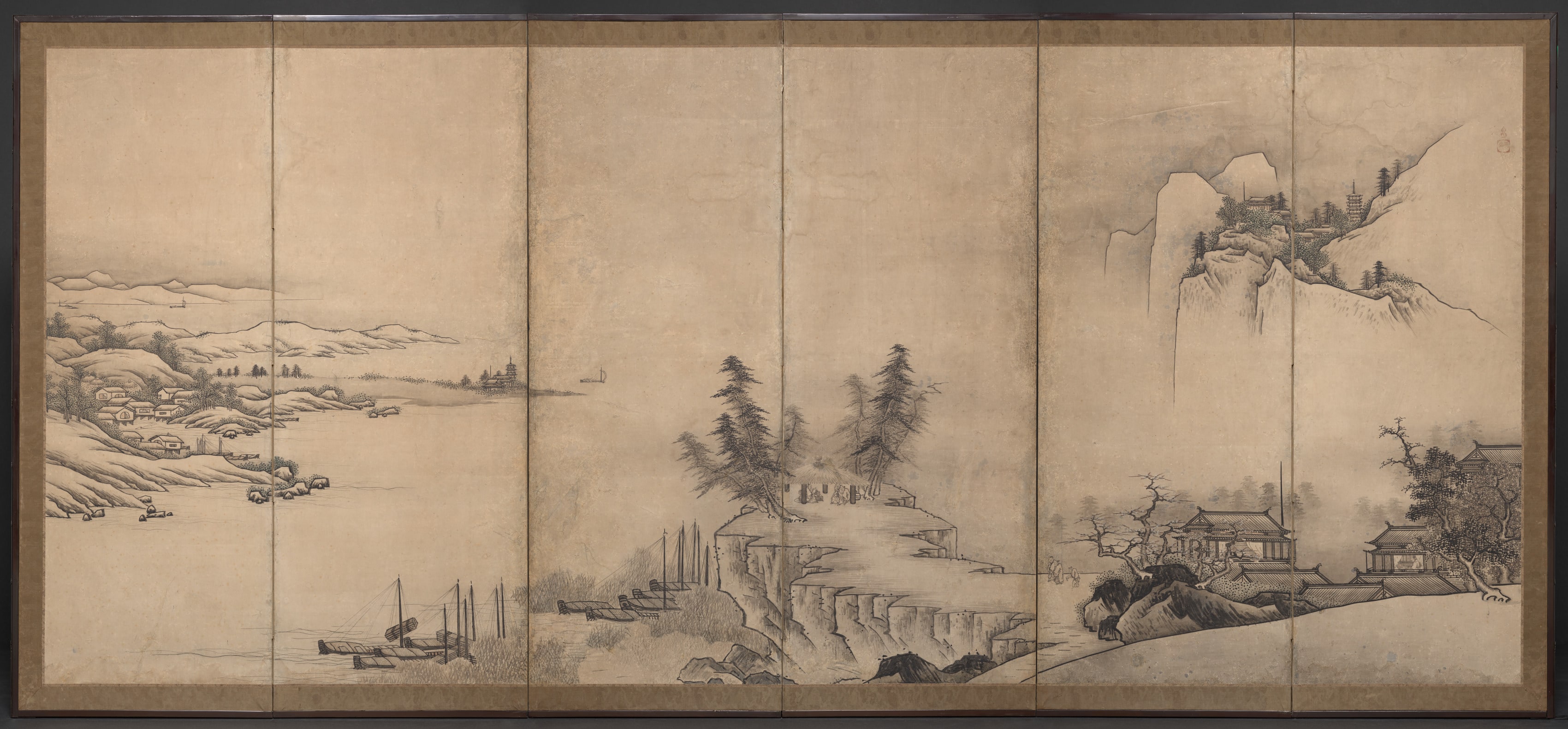 Chinese Pavilions in a Landscape