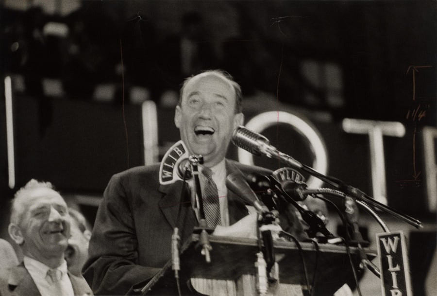 Adlai Stevenson giving a speech for WLIB