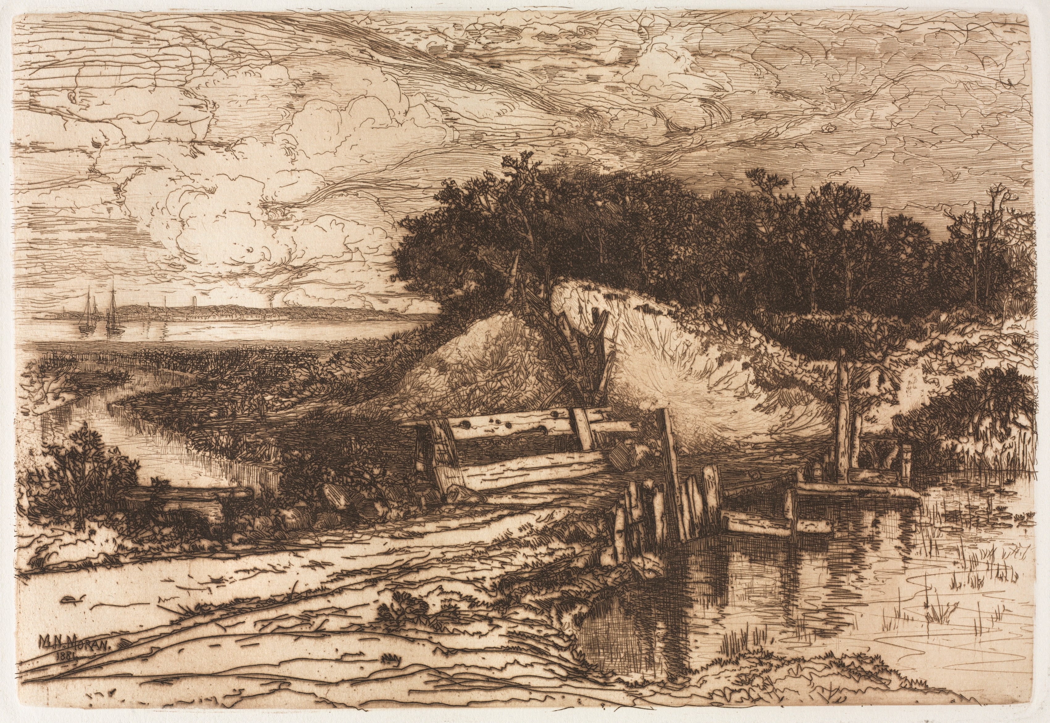 Gardiner's Bay, Long Island, seen from Fresh Pond