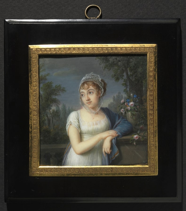 Portrait of a Woman Near a Balustrade