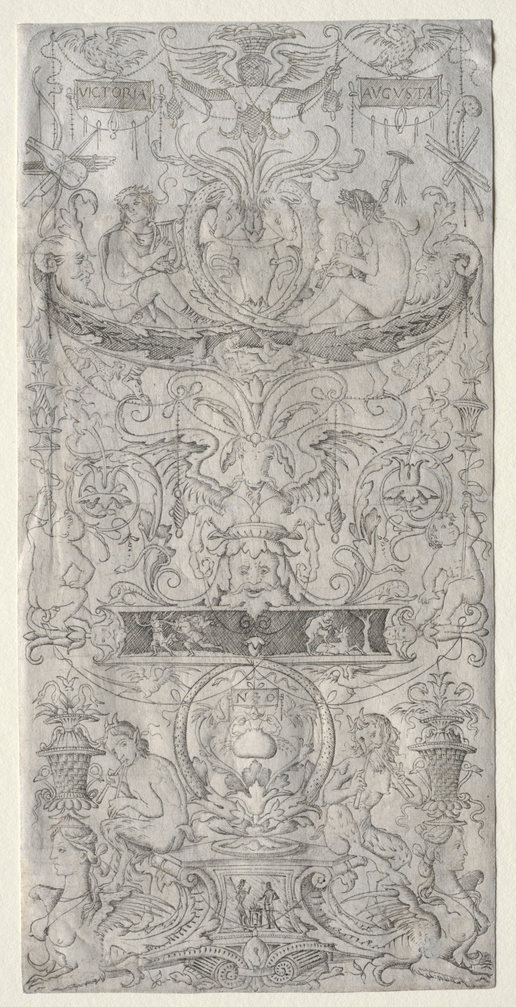 Panel of Ornament Inscribed Victoria Augusta