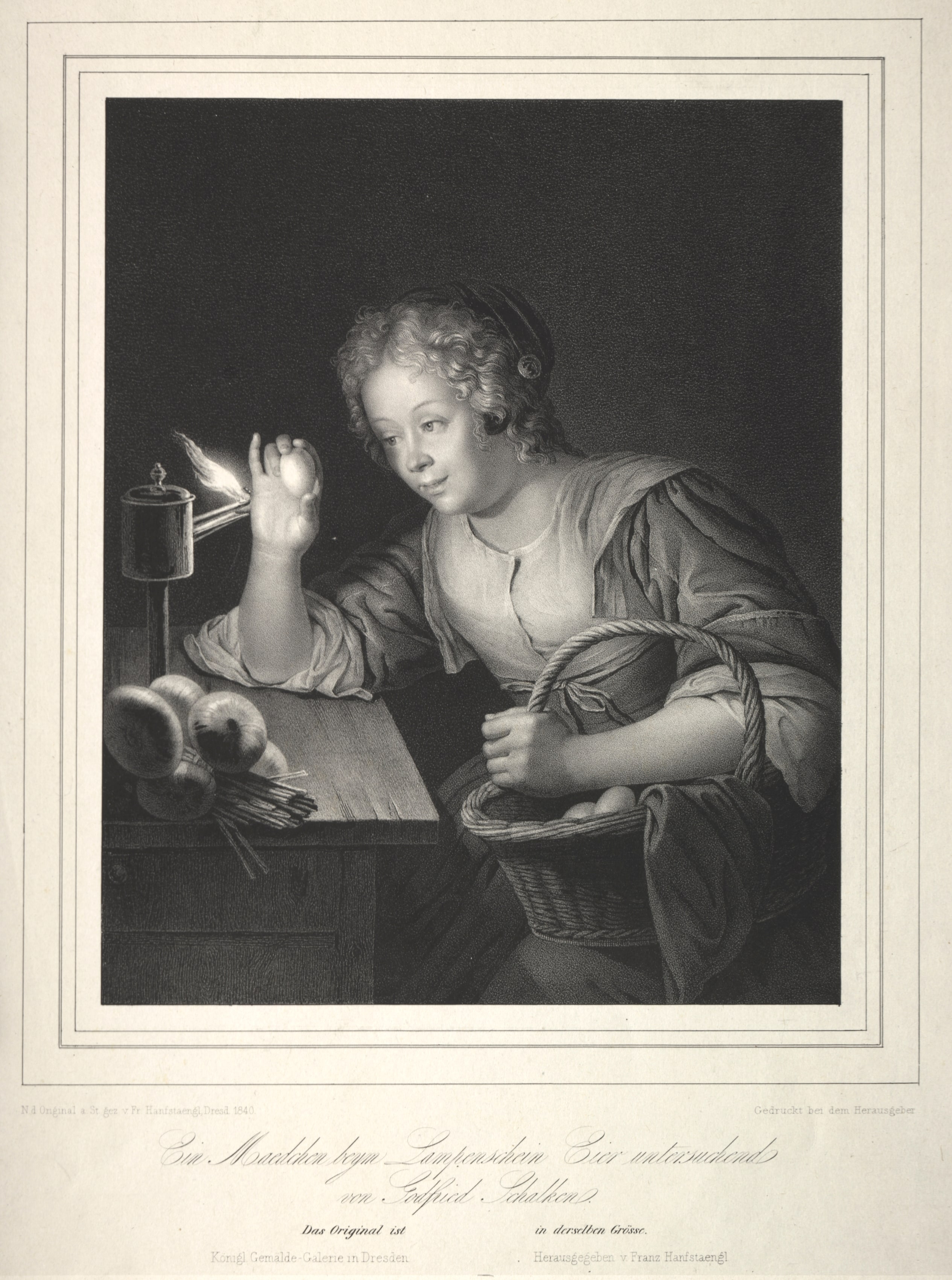 Girl Candling Eggs