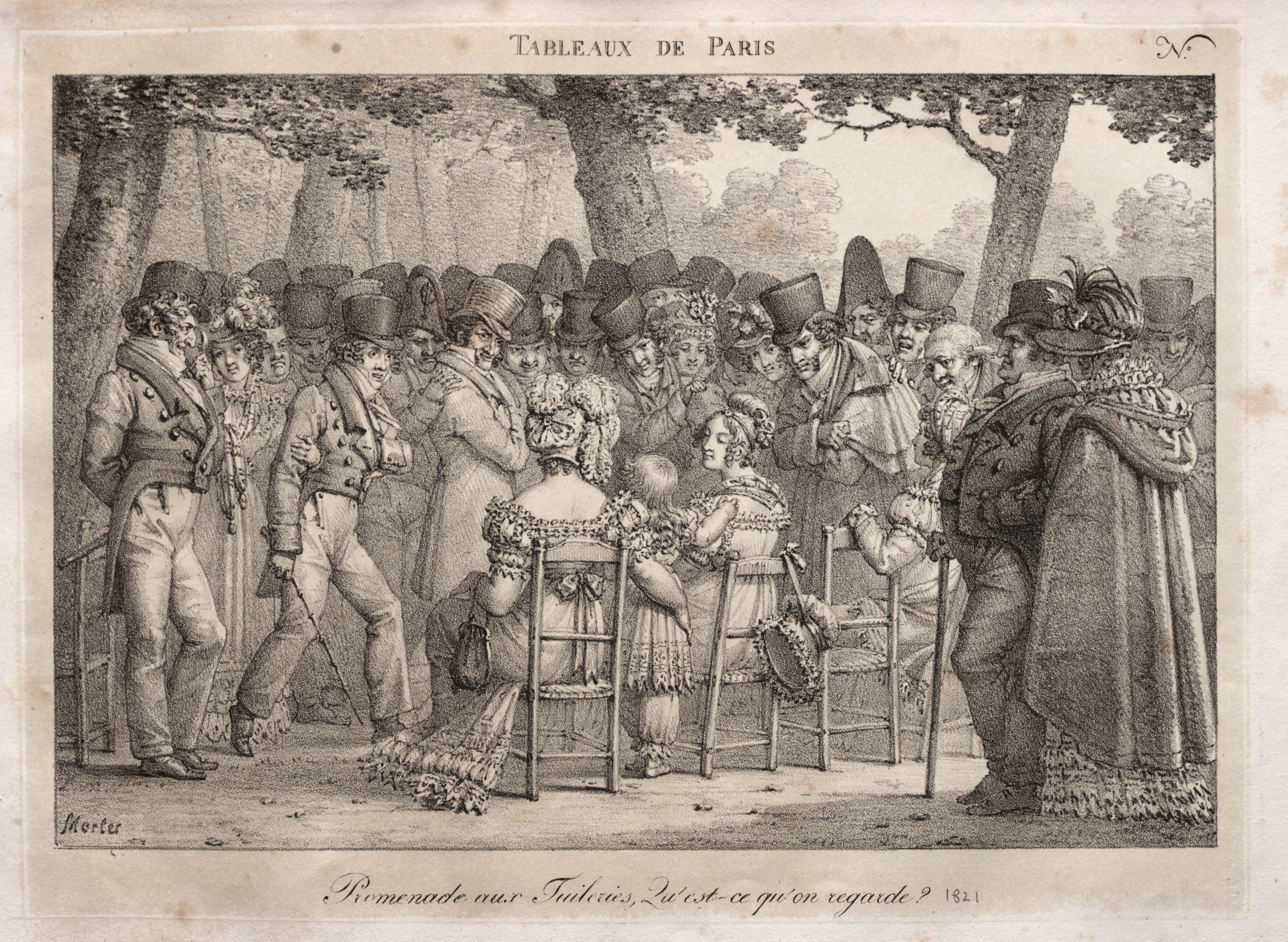 Promenade in the Tuileries.  What are they looking at?