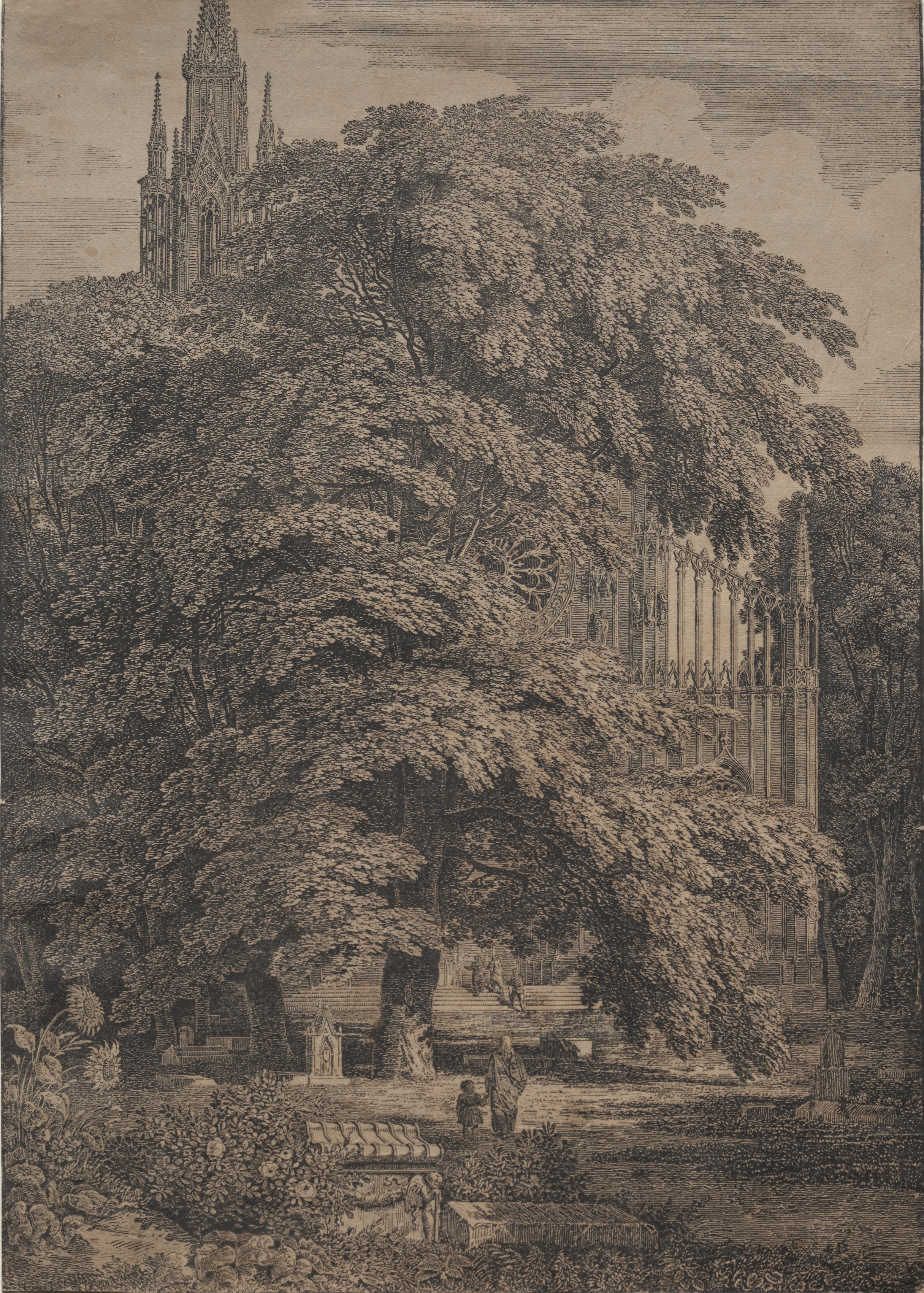 Gothic Church among Oaks