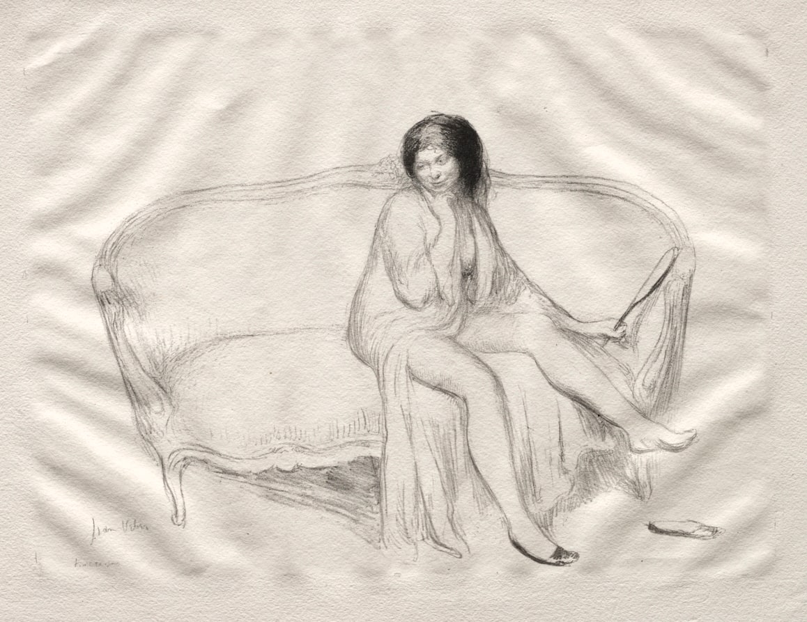 Nude Woman Seated on a Sofa