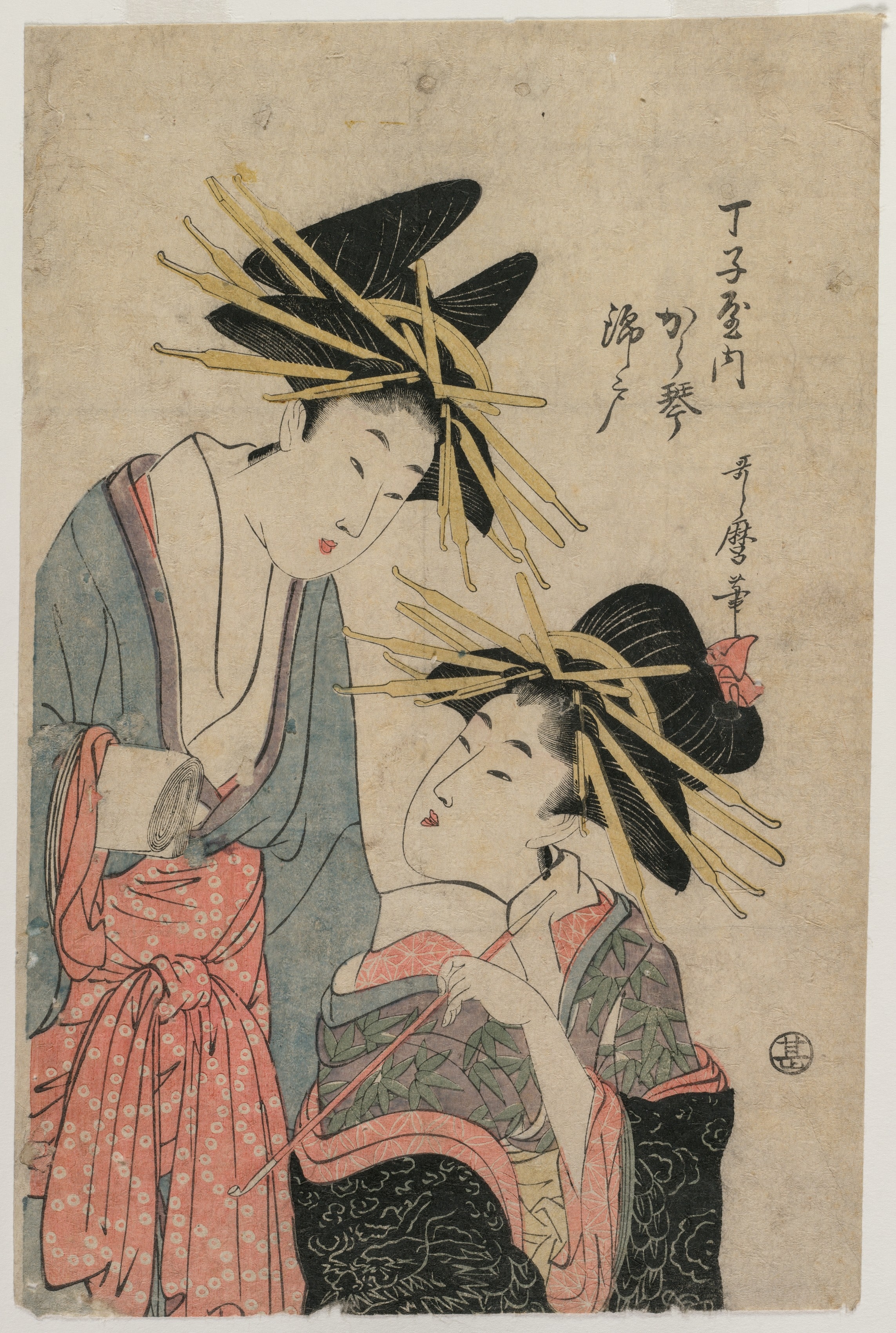 The Courtesans Karagoto and Nishikido of Chojiya