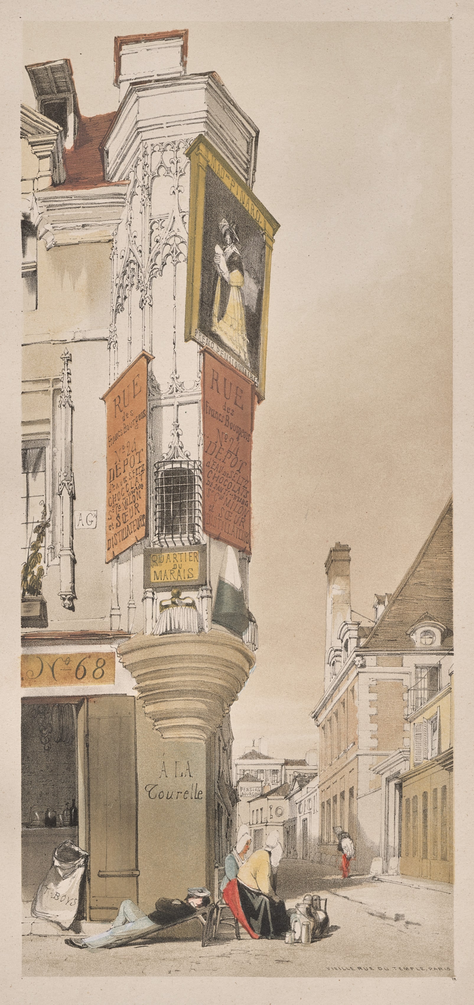 Picturesque Architecture in Paris, Ghent, Antwerp, Rouen:  Vieille Rue du Temple, Paris