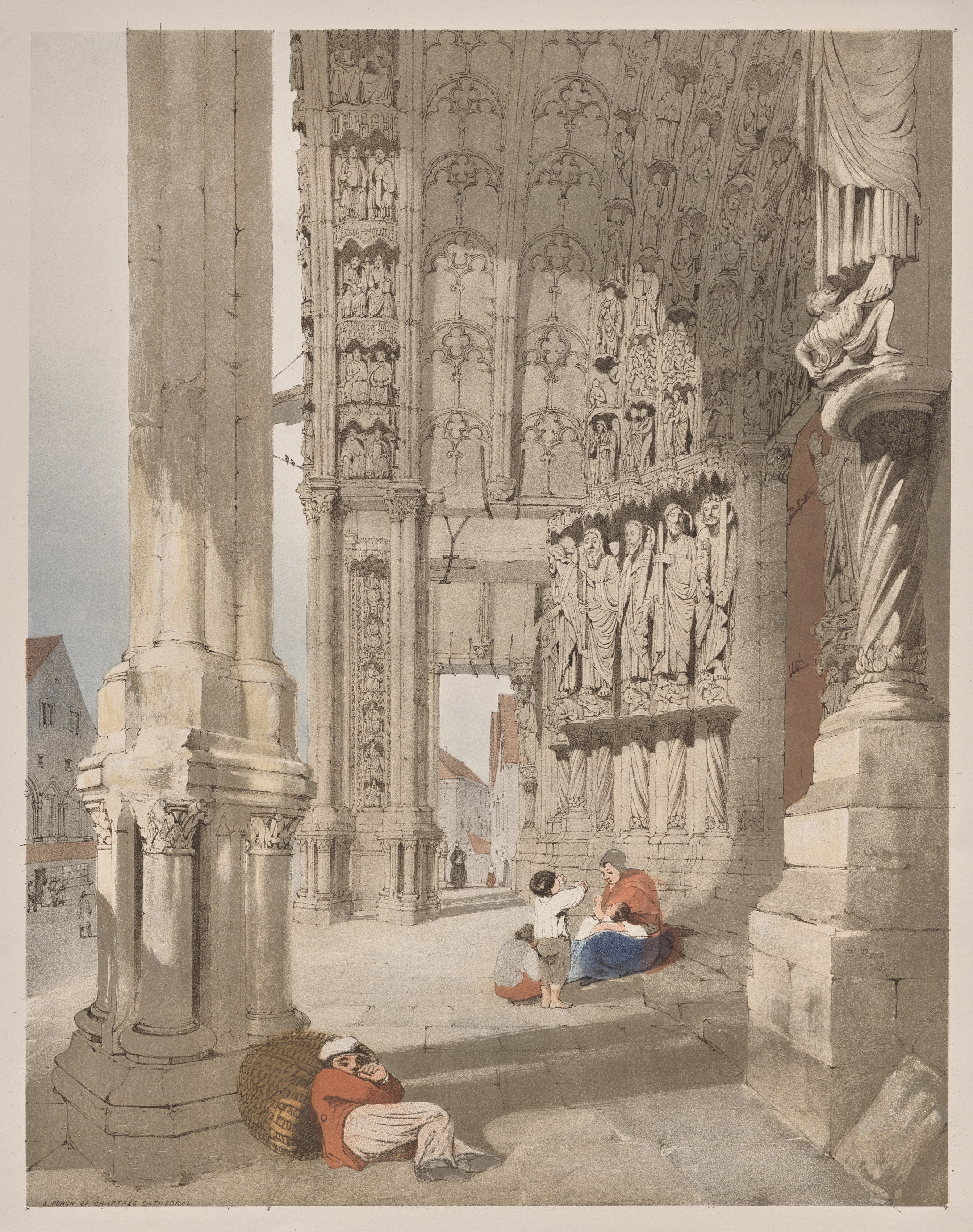 Picturesque Architecture in Paris, Ghent, Antwerp, Rouen:  South Porch of Chartres Cathedral, Chartres, France
