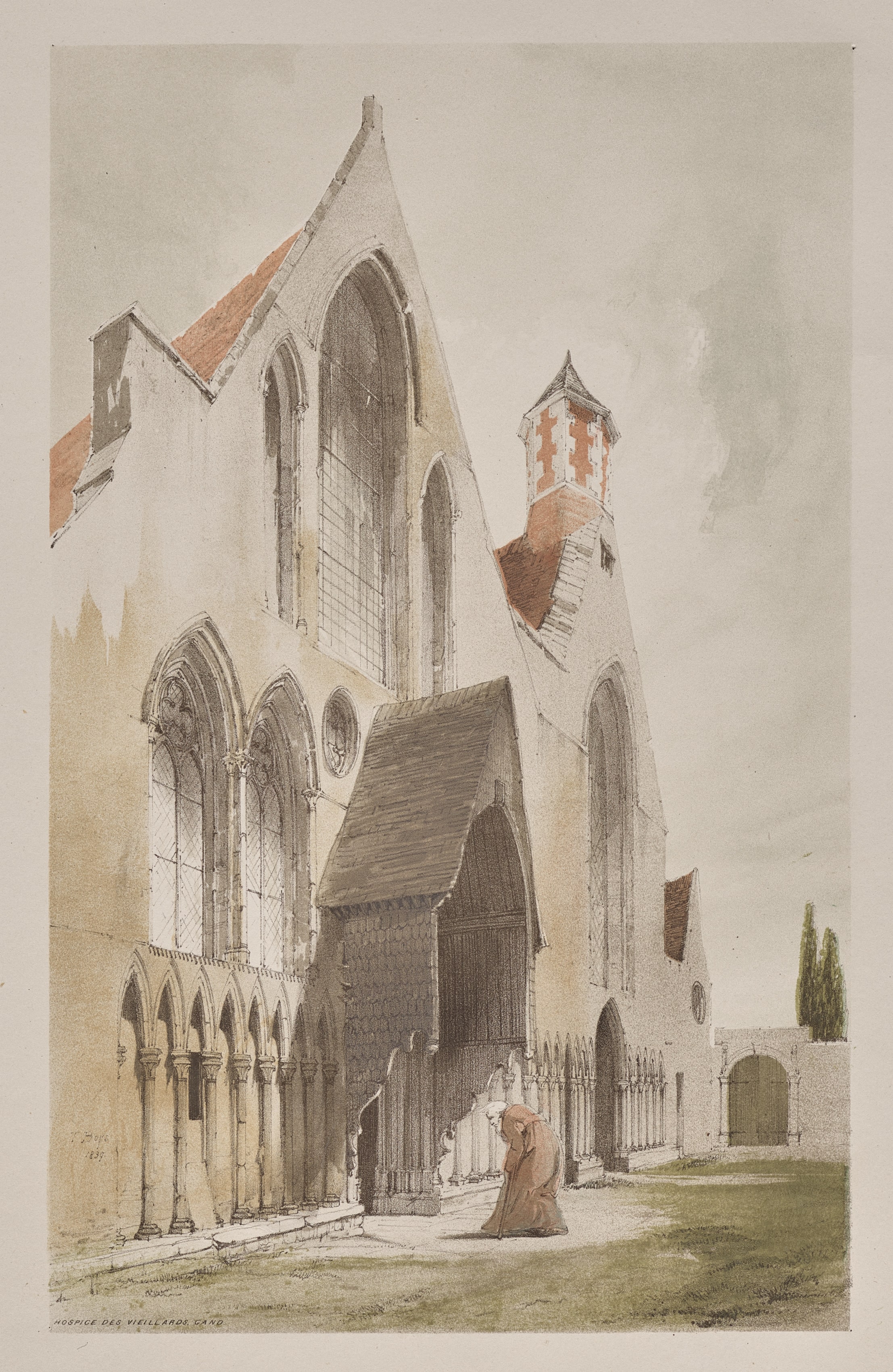 Picturesque Architecture in Paris, Ghent, Antwerp, Rouen:  Hospice des Vieillards, Ghent, Belgium