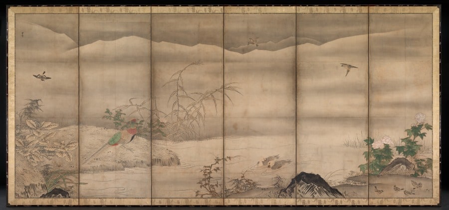 Birds and Flowers in a Landscape of the Four Seasons