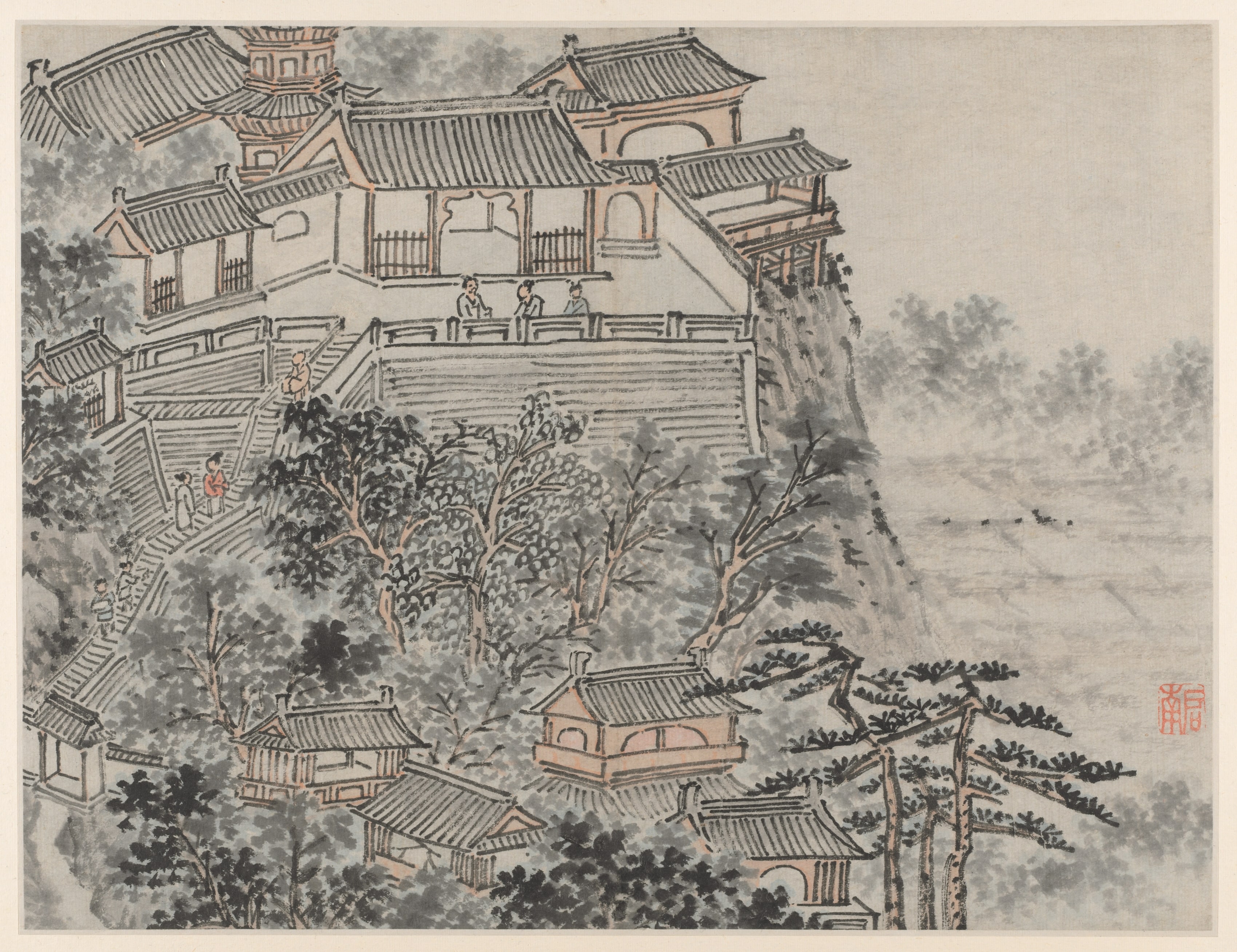 The Five Sages Terrace, from Twelve Views of Tiger Hill, Suzhou