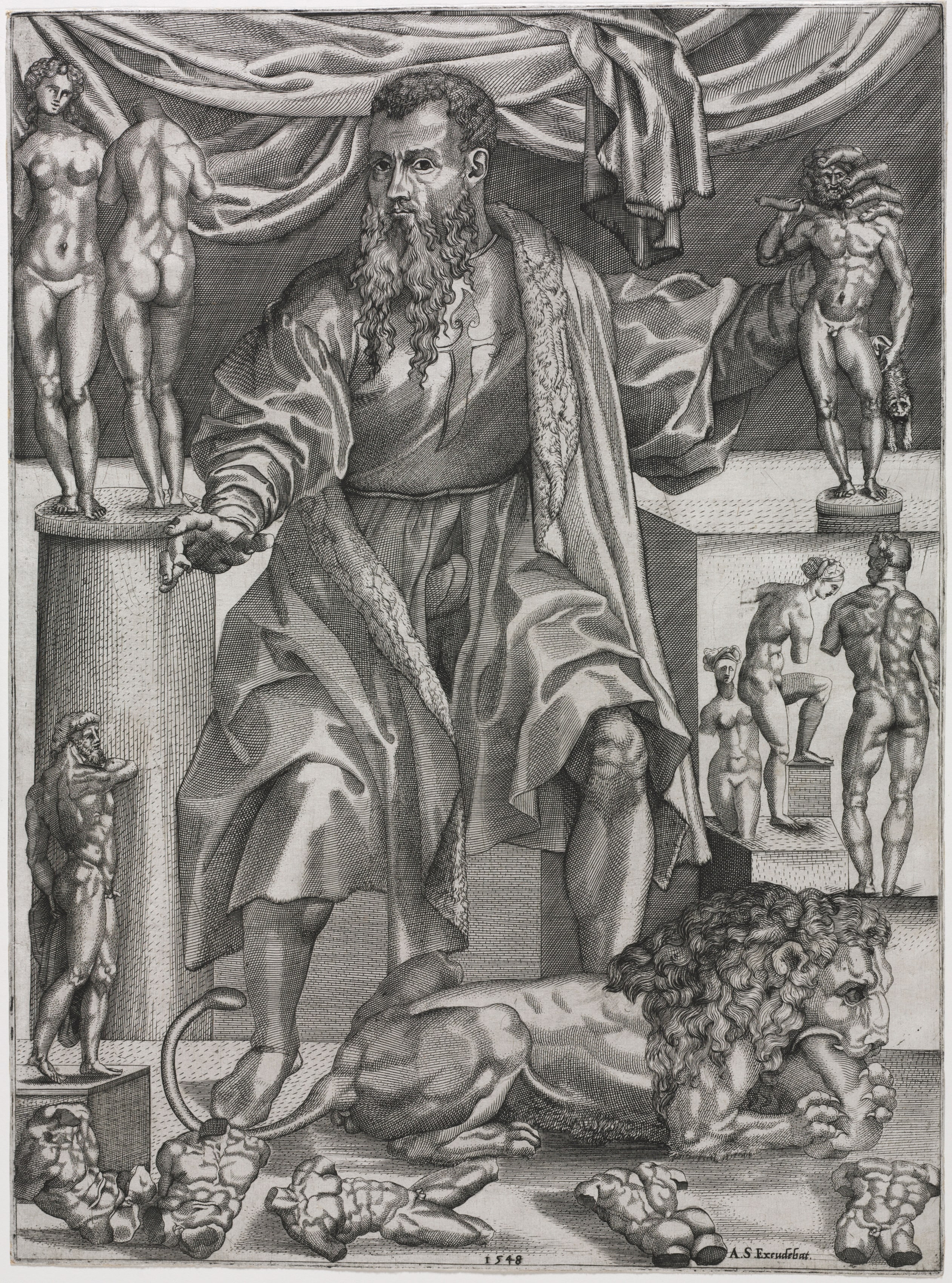 Portrait of Baccio Bandinelli with Lion
