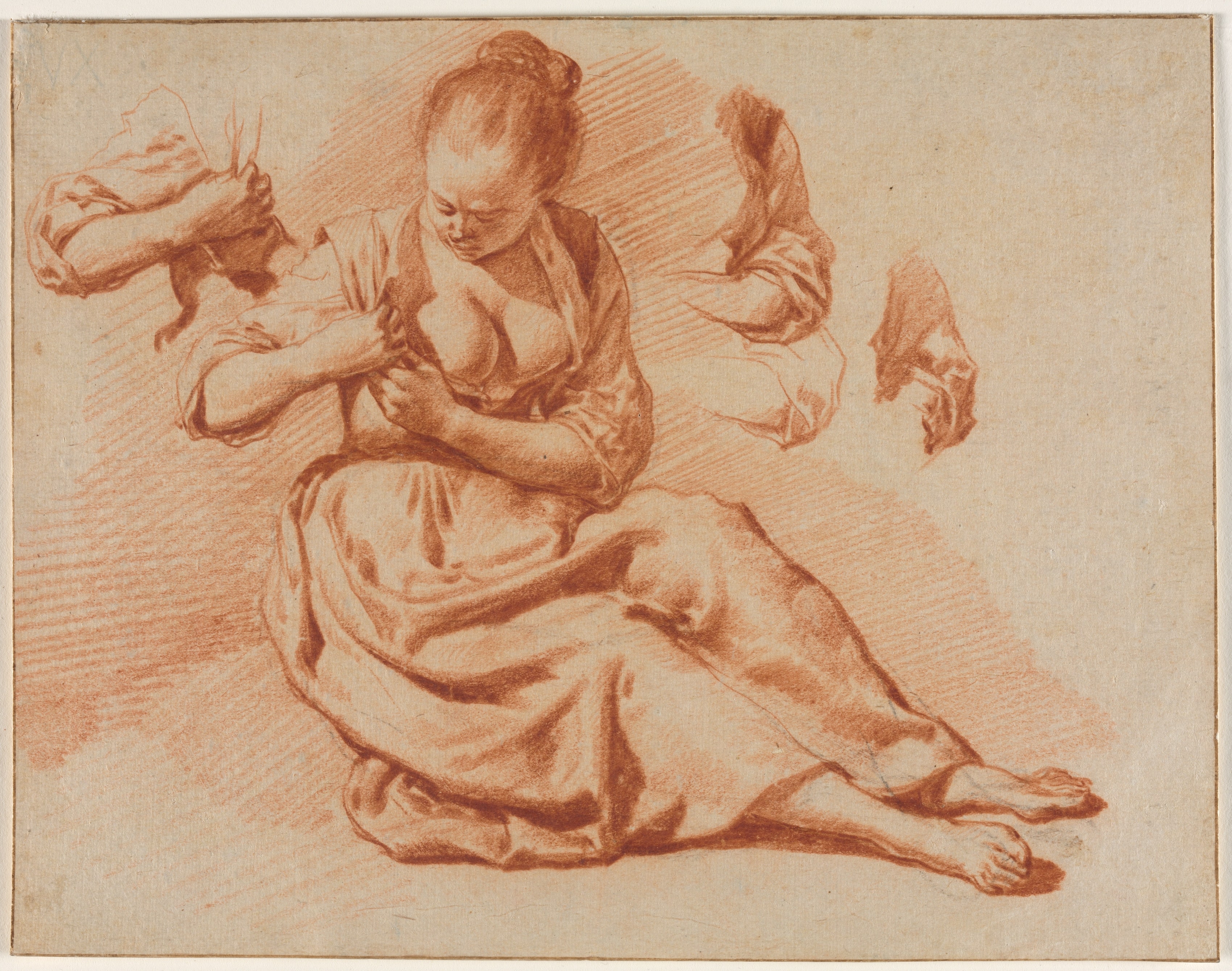 Seated Woman Searching for Fleas