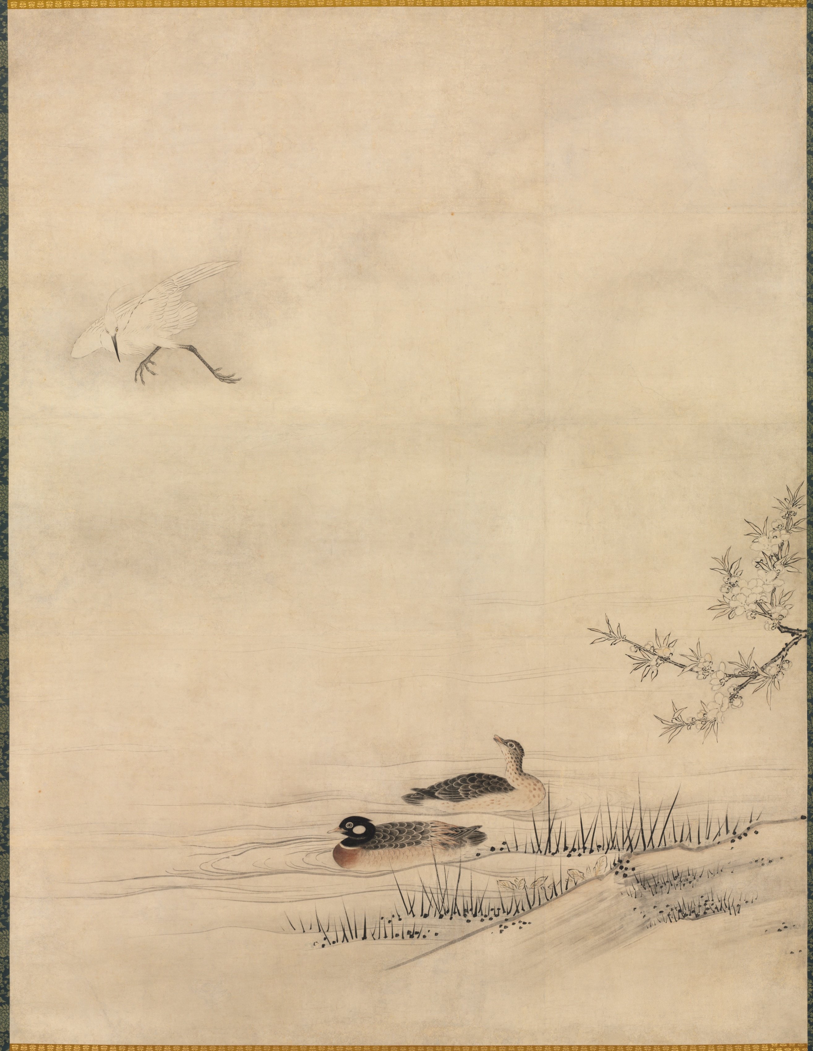 Flowers and Birds in a Spring Landscape