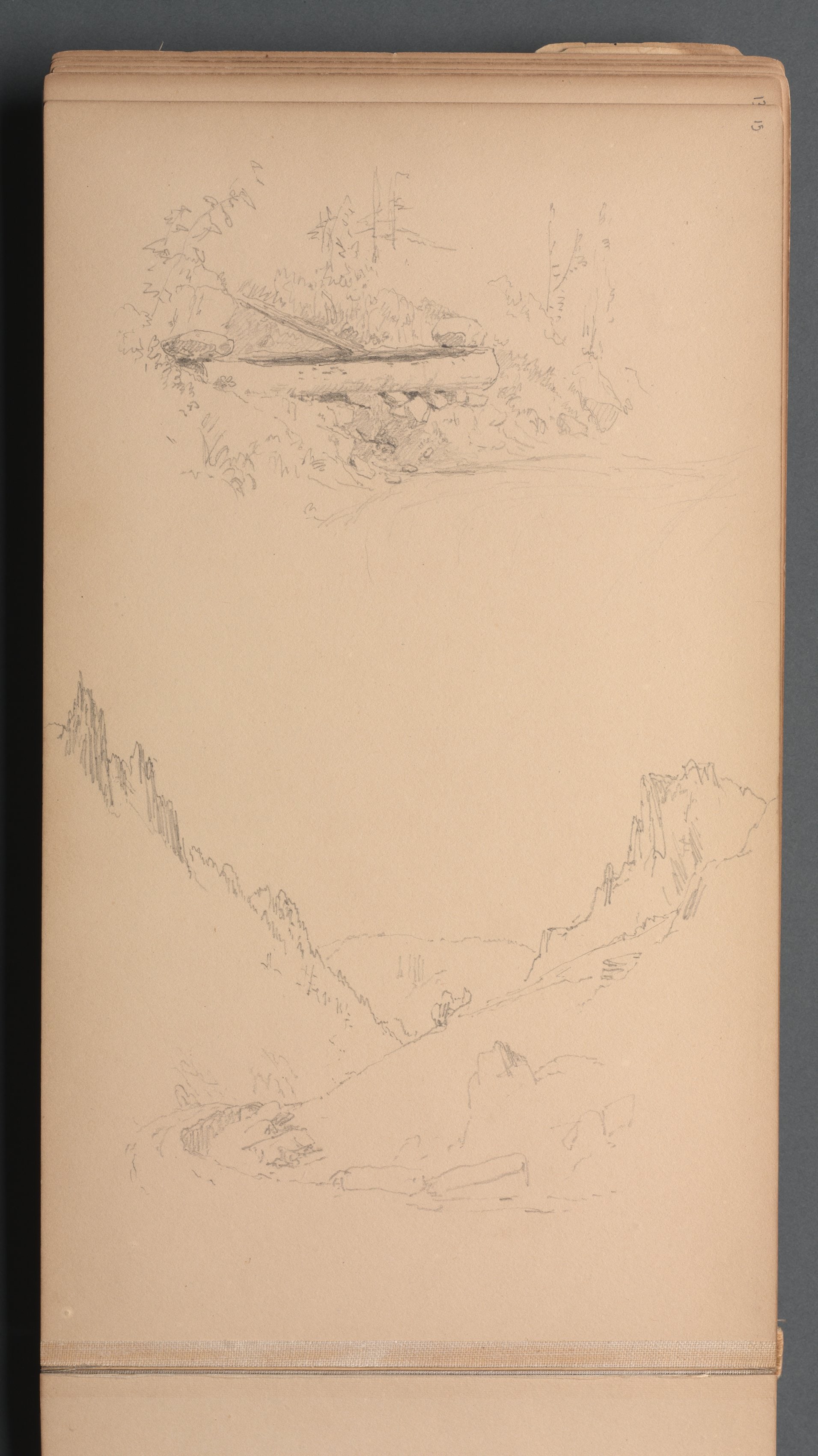 Sketchbook, page 15: Landscapes, Berlin Falls ? 