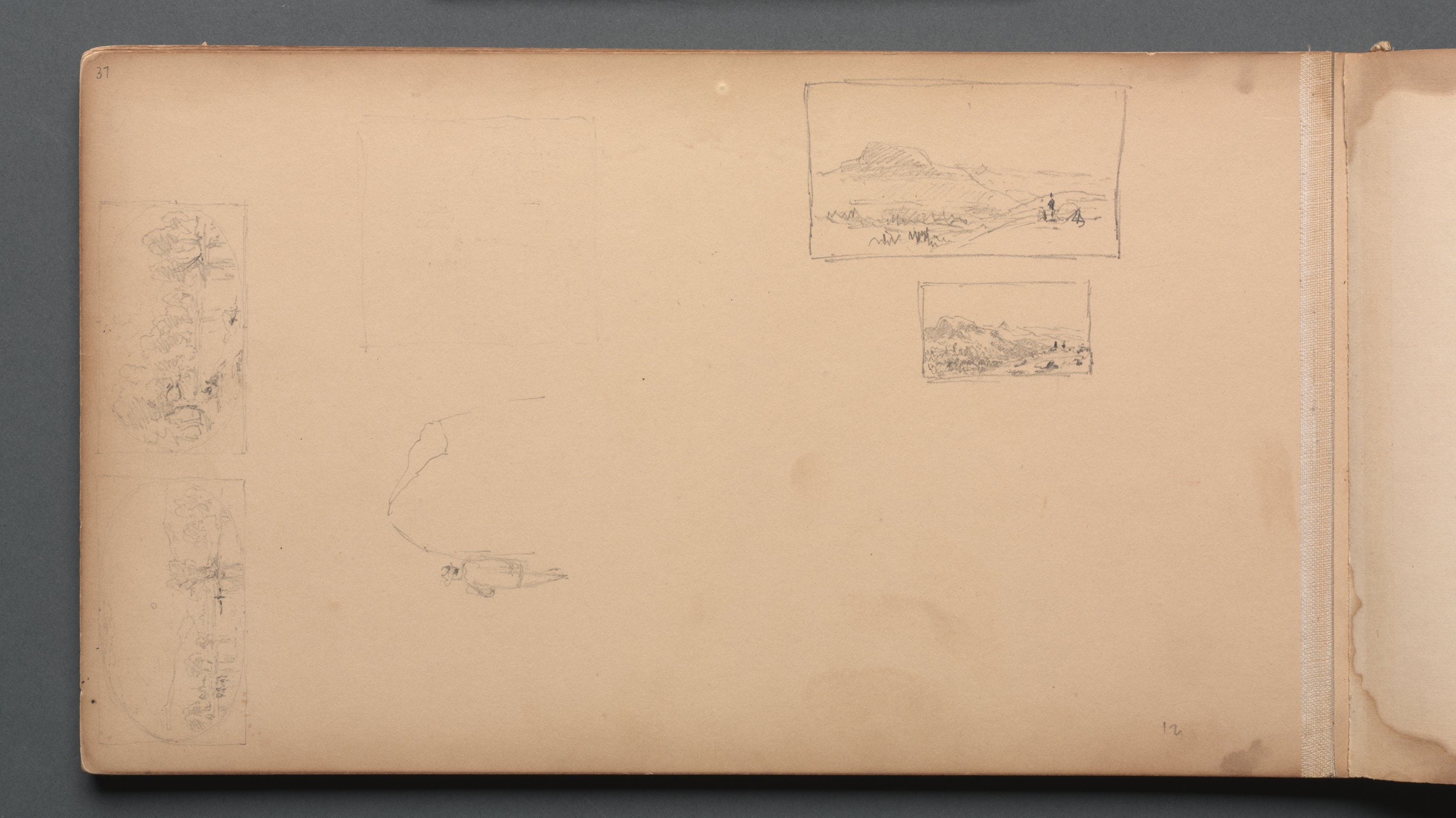 Sketchbook, page 37: Maine Landscape Vignittes