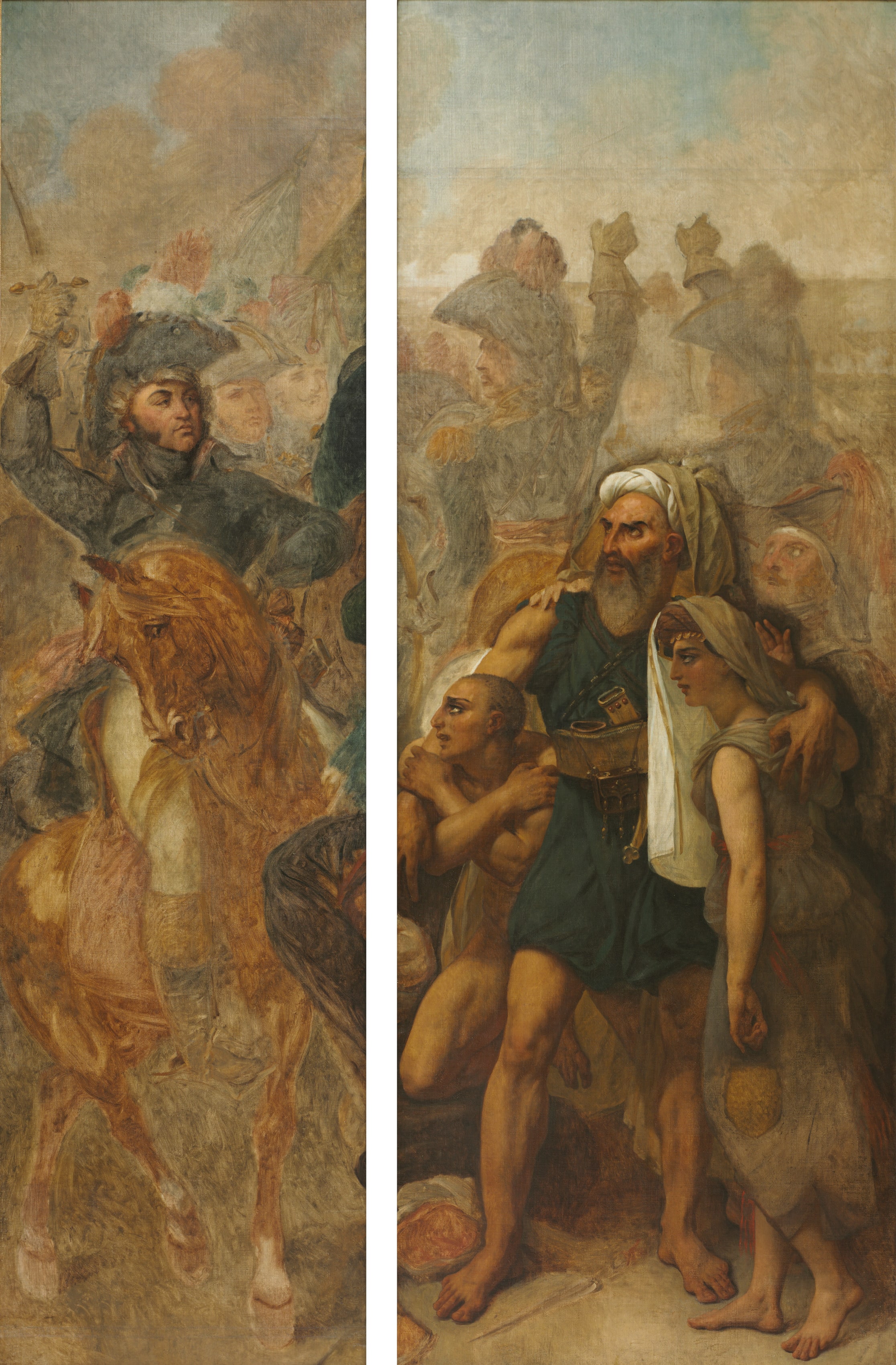 General Jean-Baptiste Kléber and Egyptian Family (Sketches for "The Battle of the Pyramids") 