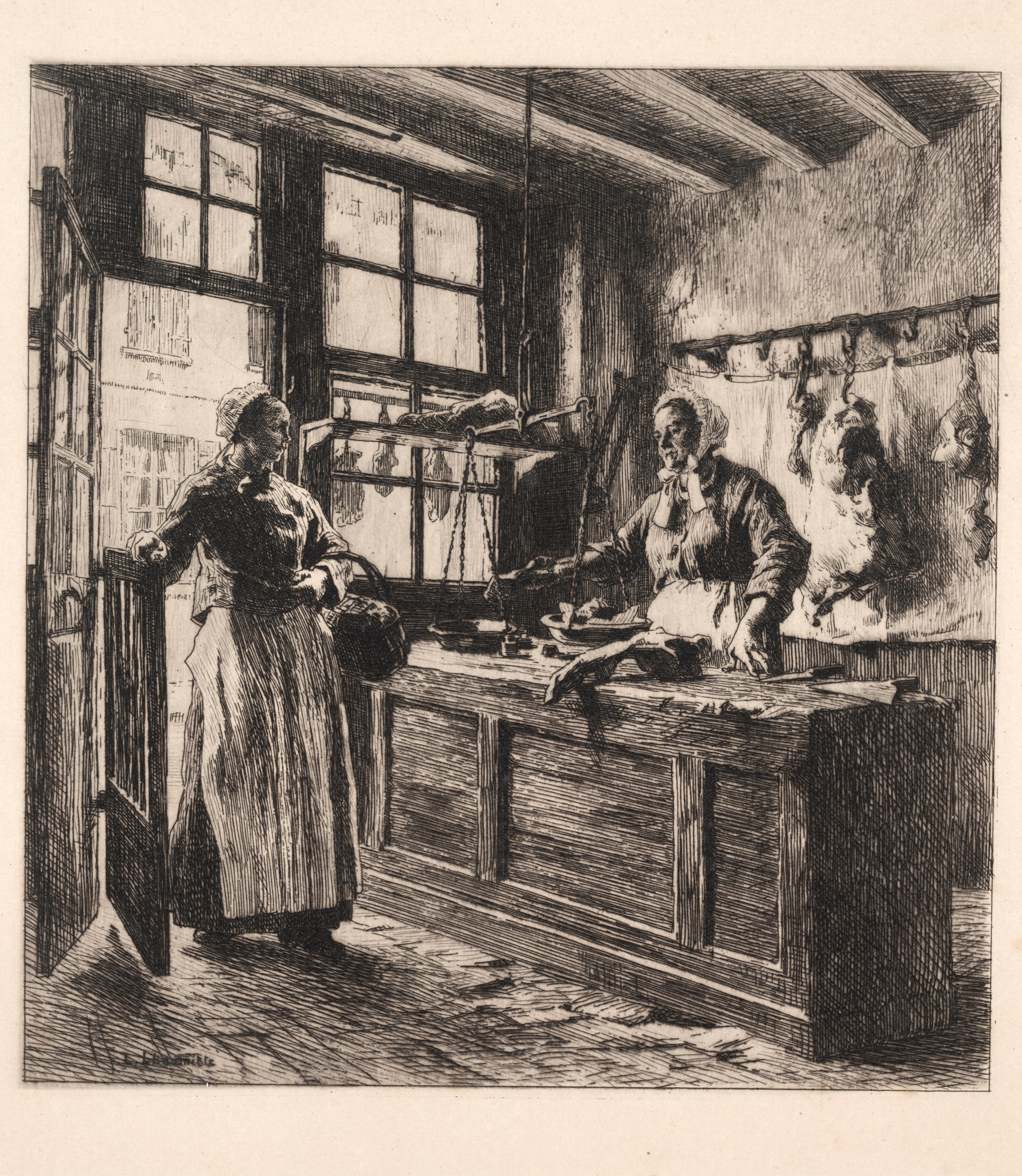 Interior of a Butcher Shop
