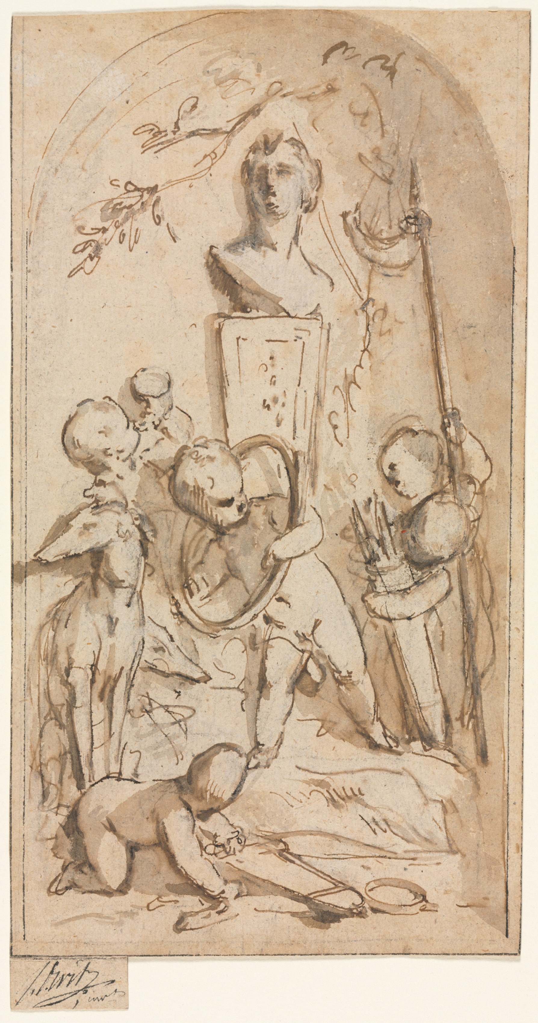 Bust of Diana with Putti and Hunting Attributes