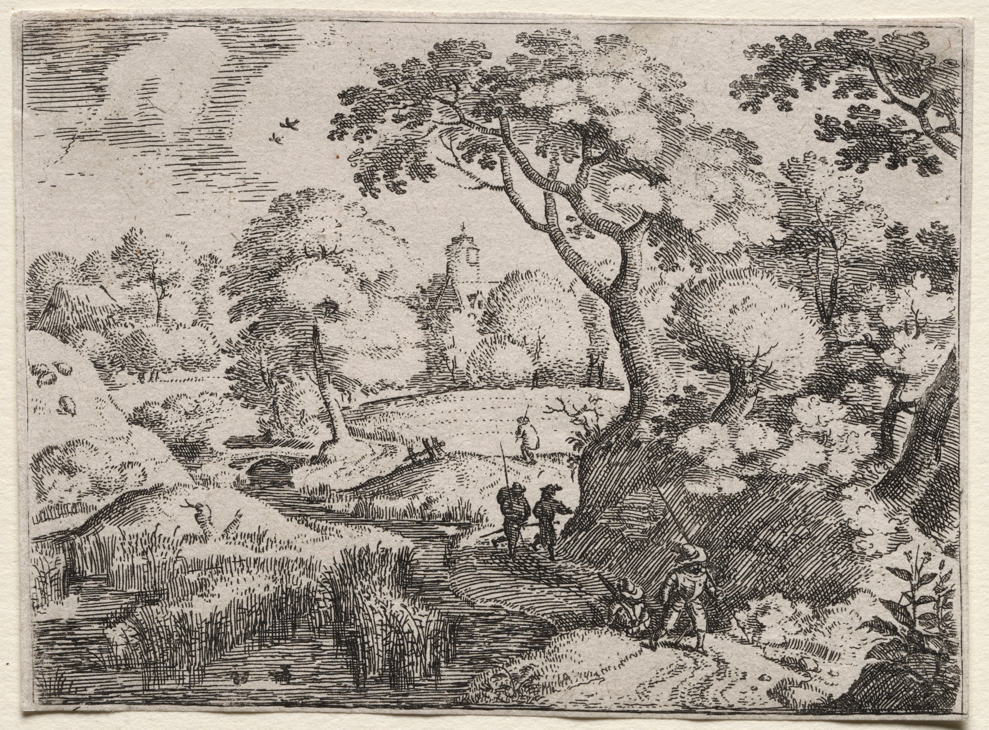 Six Landscapes:  Path Between Swamp and Wooded Bank