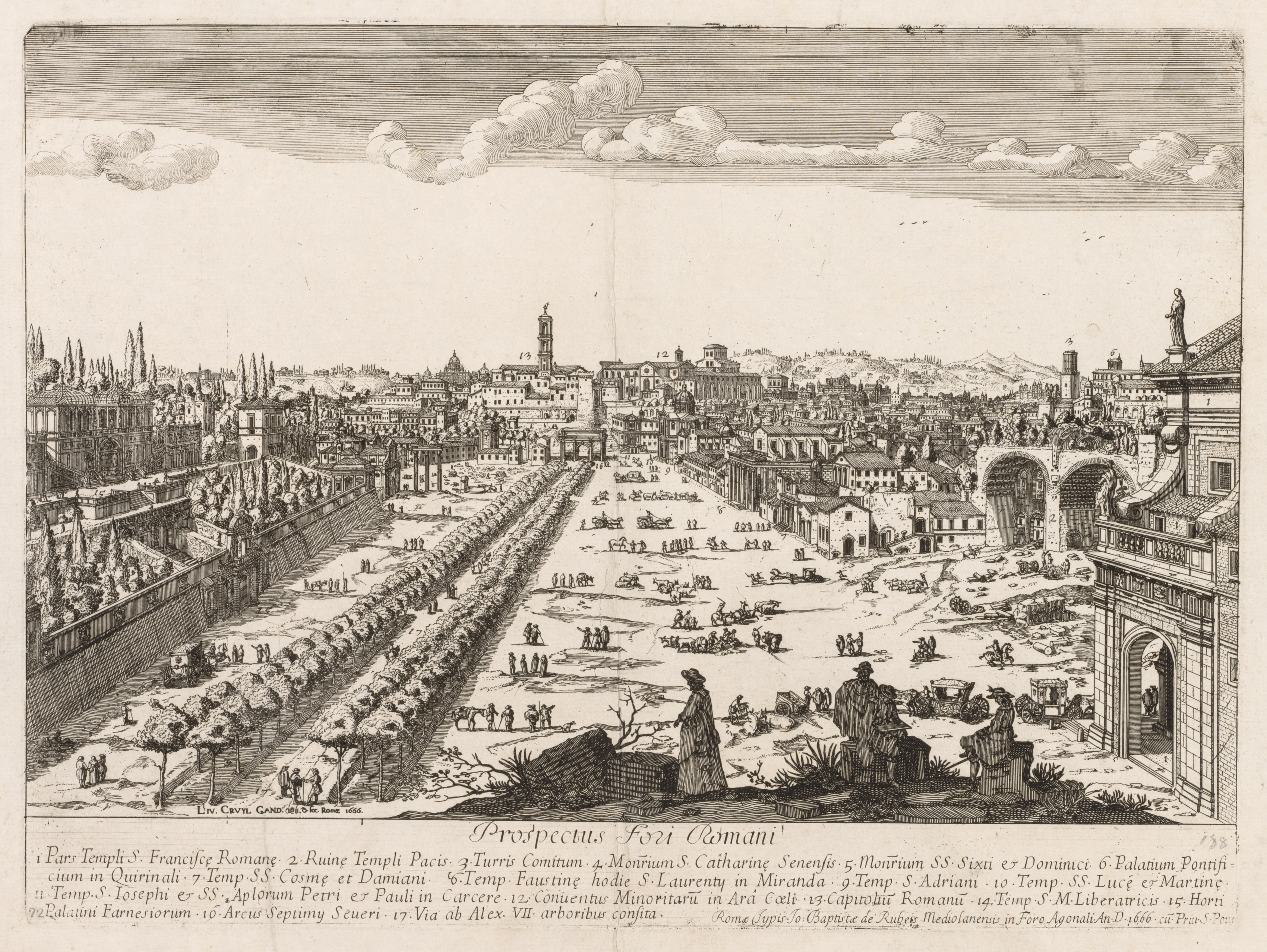 Foro Romano from "Prospectus Locurum Urbis Romae Insign[ium]"