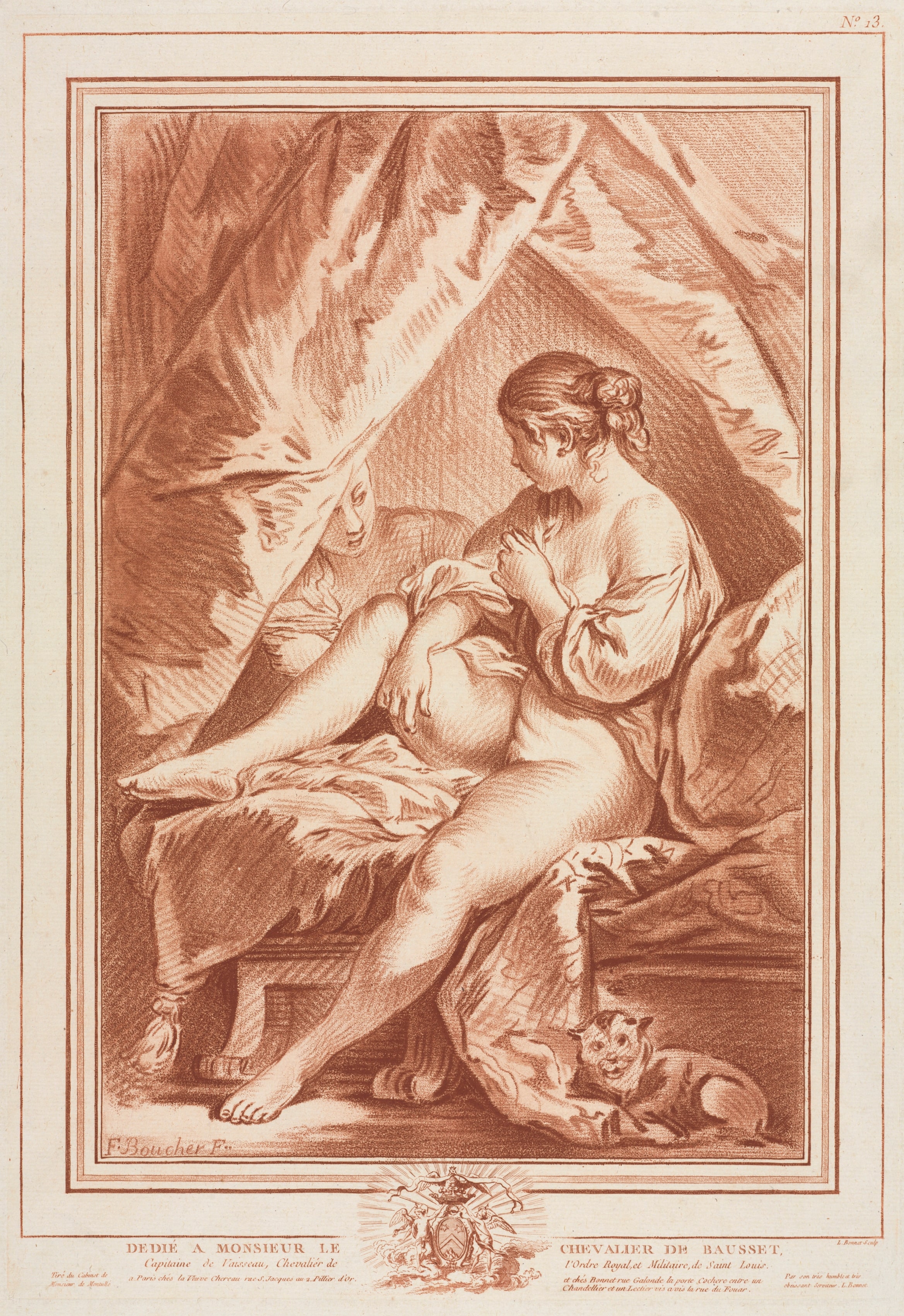 Young Woman Seated on a Bed