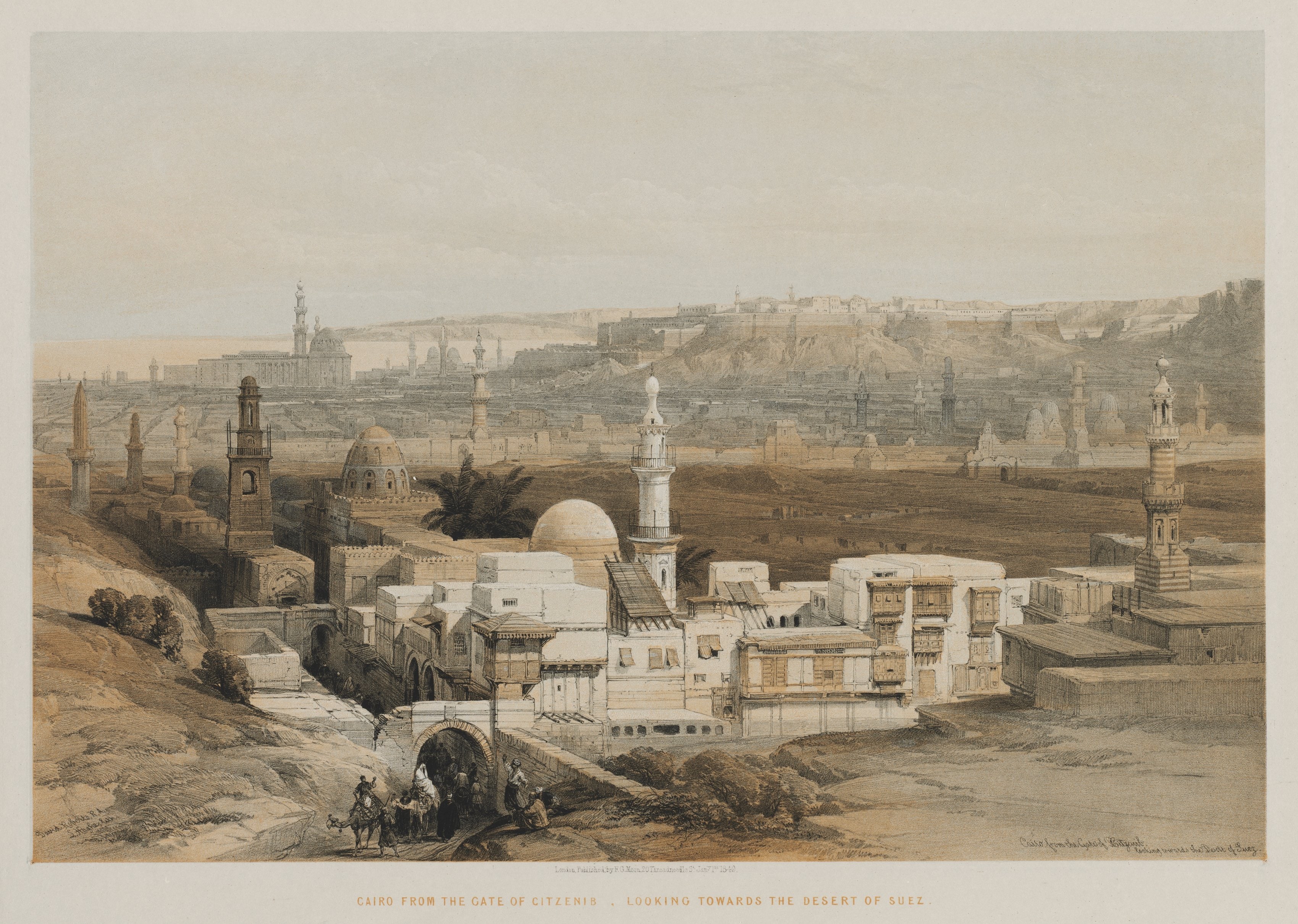Egypt and Nubia, Volume III: Cairo from the Gate of Citzenib, Looking towards the Desert of Suez