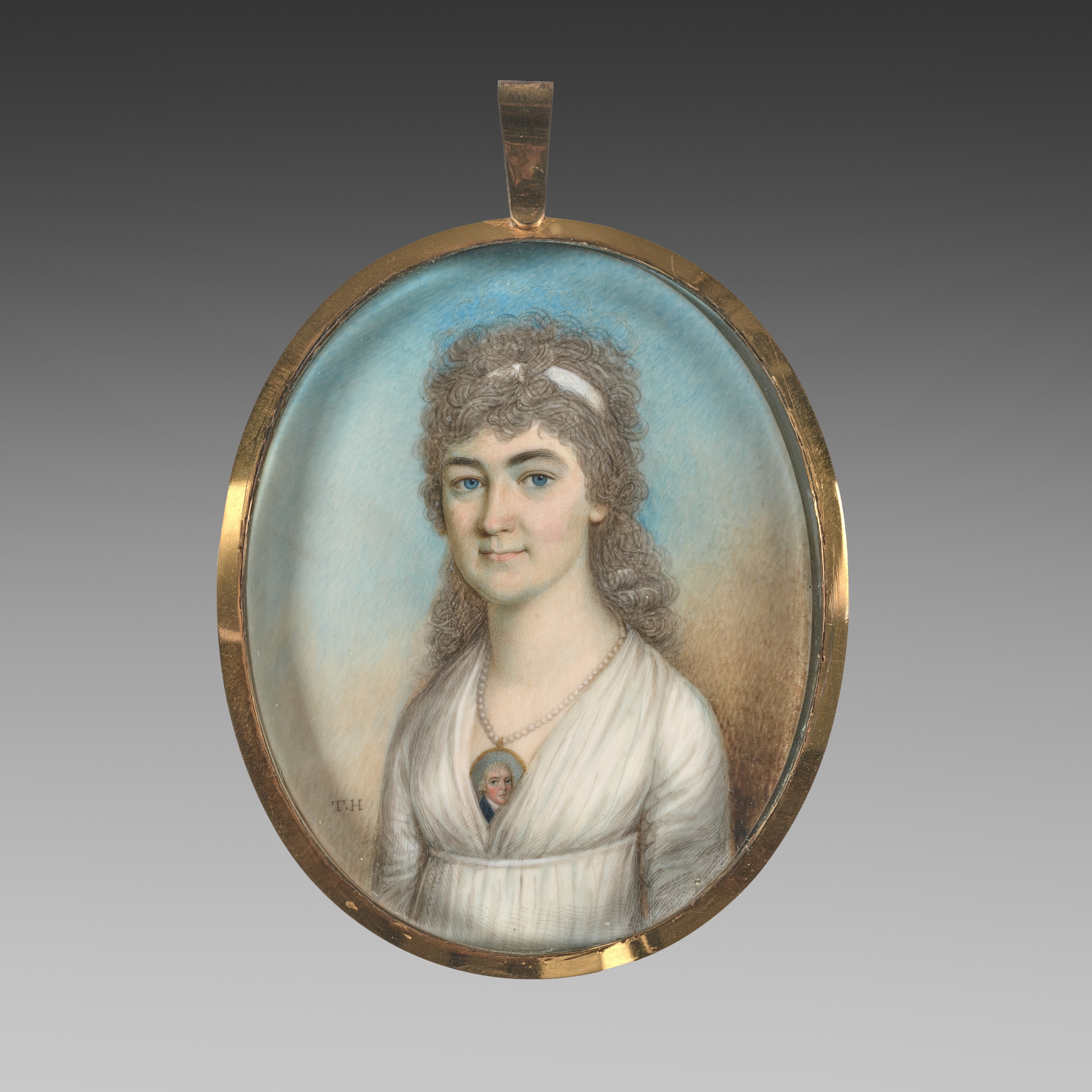 Portrait of a Woman Wearing a Miniature