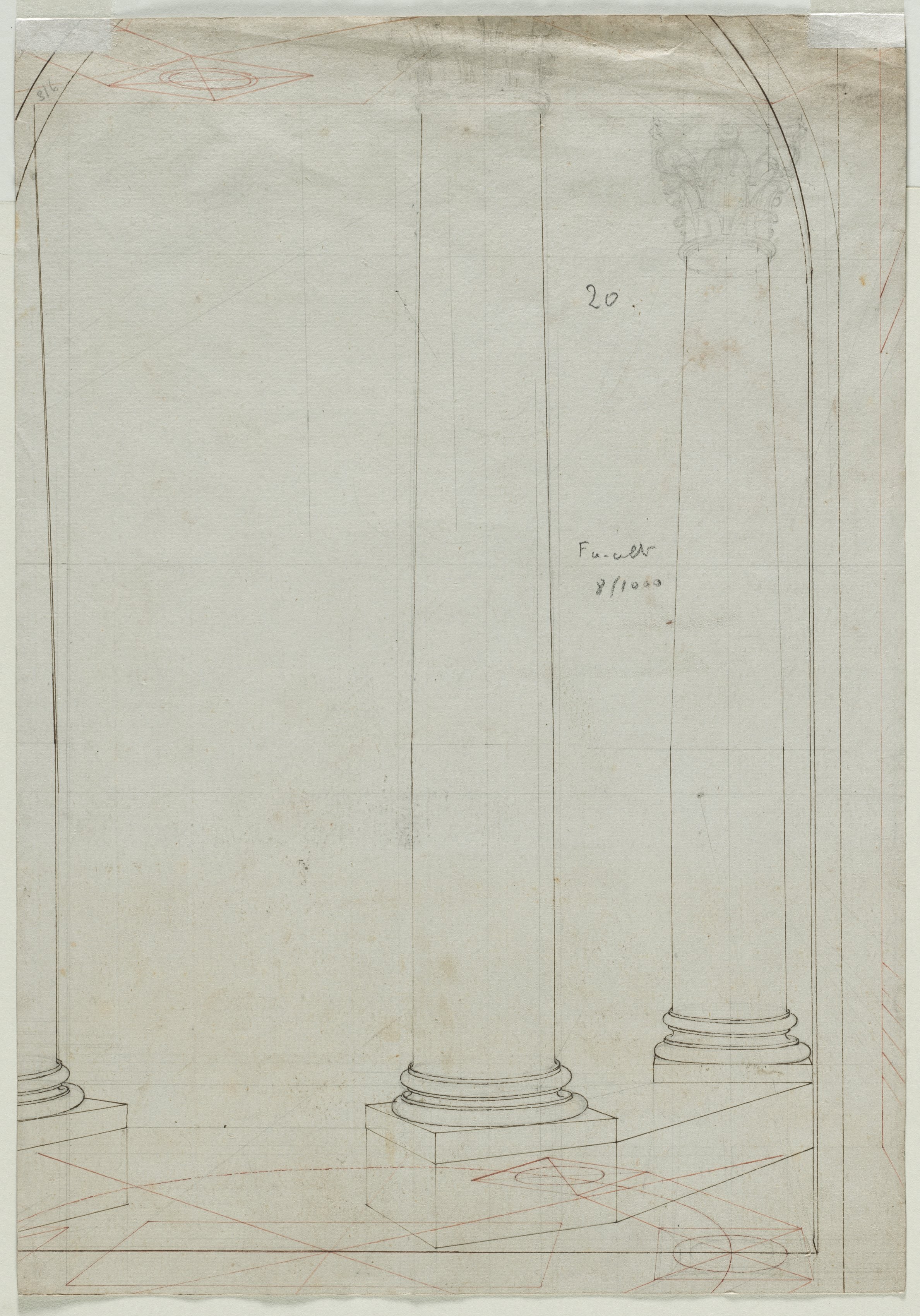 Architectural Drawing of Columns (verso)