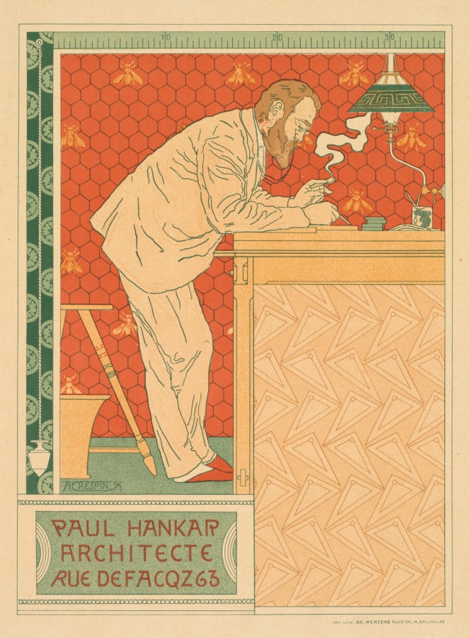 Les Maitres de l'Affiche, Pl. 91: Paul Hankar, Architecte rue defacqz 63