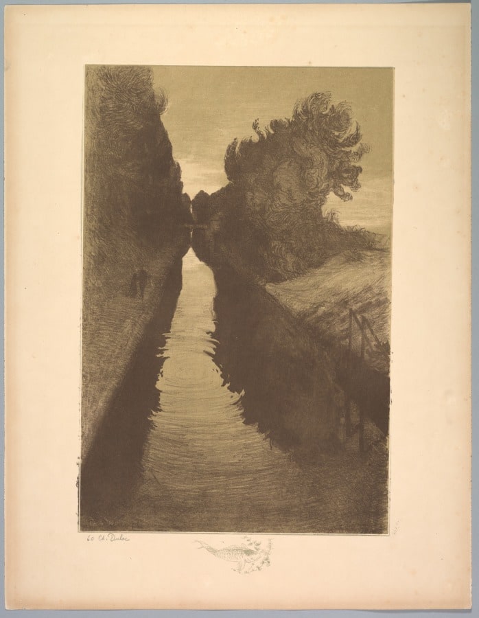 Suite de Paysages: Landscape, Plate 1, Remarque, A Fish