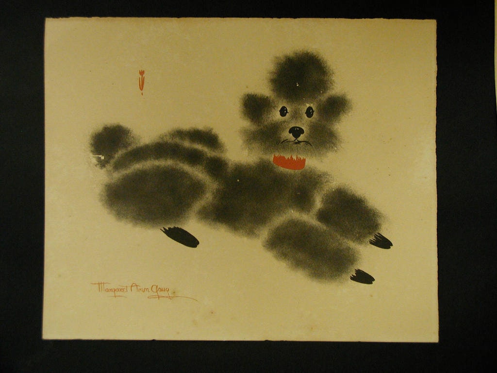 Poodle stencil print